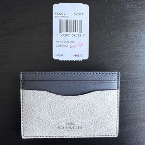 Coach Black and Gray Card Holder